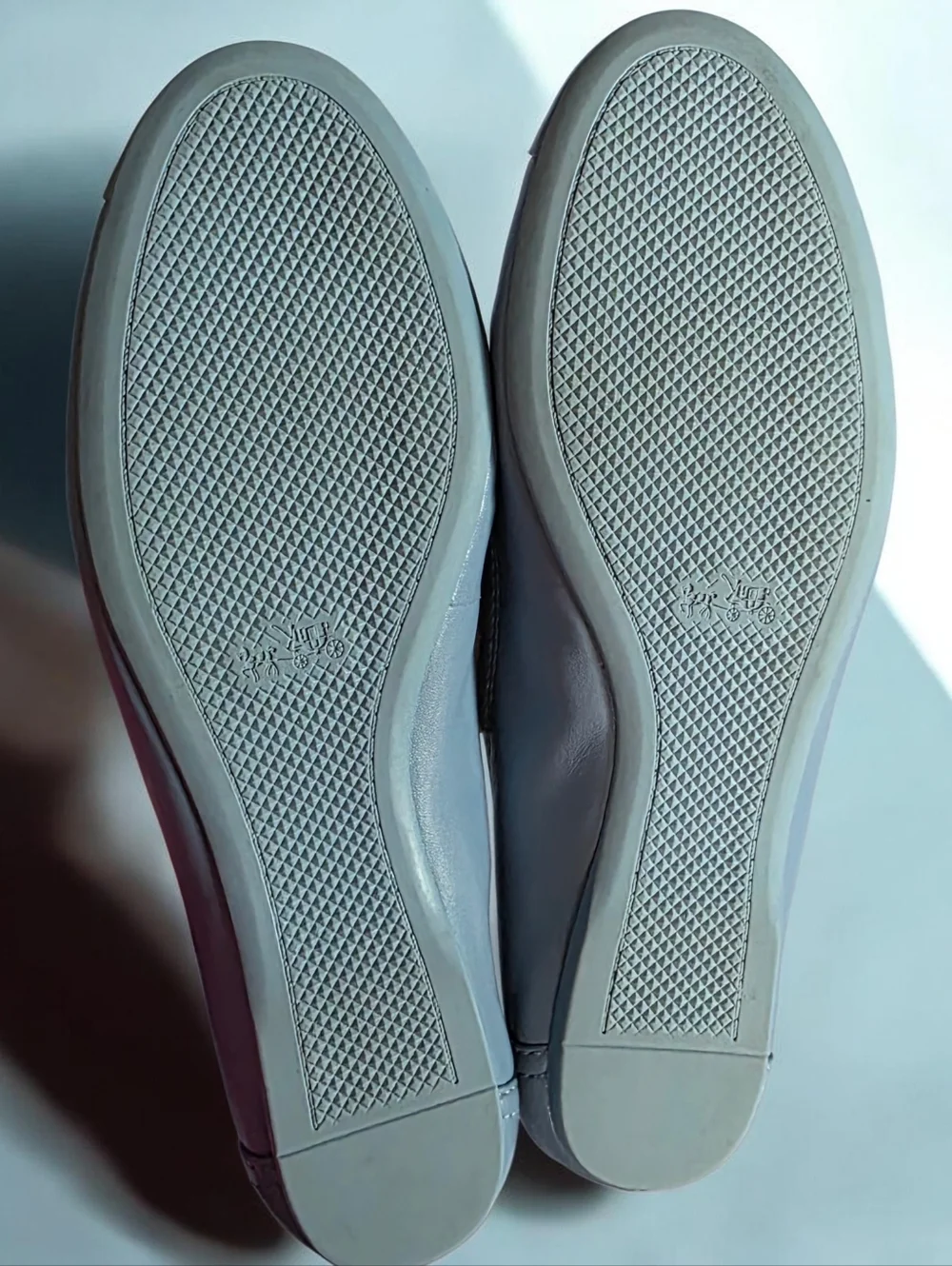 COACH (7.5B) Chelsea Light Blue Leather Cap-Toe Ballet Flats - Picture 10 of 14